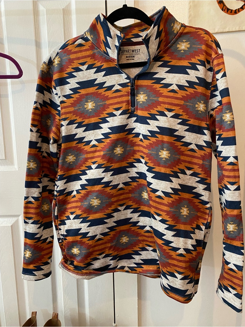 Depart West Women’s Western Half-Zip Pullover - Rust Multicolor